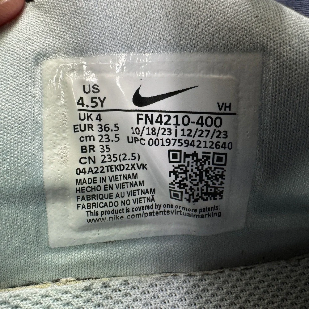 Nike‎ SB Ishod Wair Kids 4.5Y Blue Grey Skate Shoes FN4210-400 Athletic Sneakers
